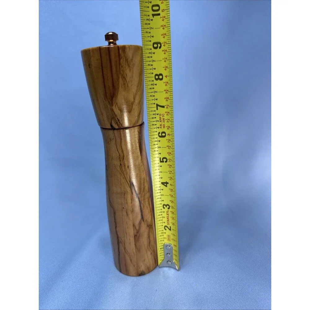 Dash of That Wooden Tall Pepper Mill 9”   Wood Grain Metal Hardware Accents